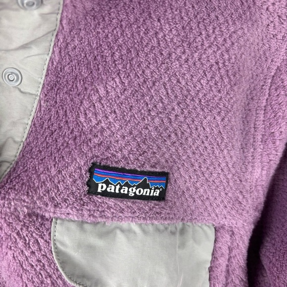 Patagonia Purple textured fleece Stand-Up Collar Fleece - Picture 3 of 4